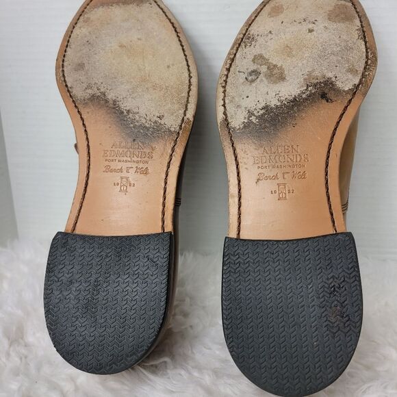 Allen Edmonds "Park Avenue" Men's Shoes Size 11.5 D Cap Toe Oxfords Walnut - Picture 10 of 11